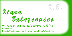 klara balazsovics business card